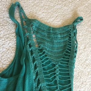 Element, Aqua Green Crochet Tank Top